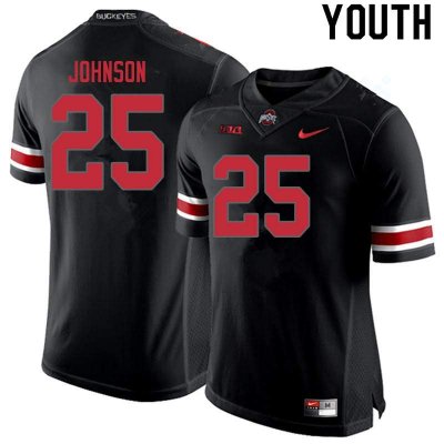Youth Ohio State Buckeyes #25 Xavier Johnson Blackout Nike NCAA College Football Jersey Jogging SKB2644GW